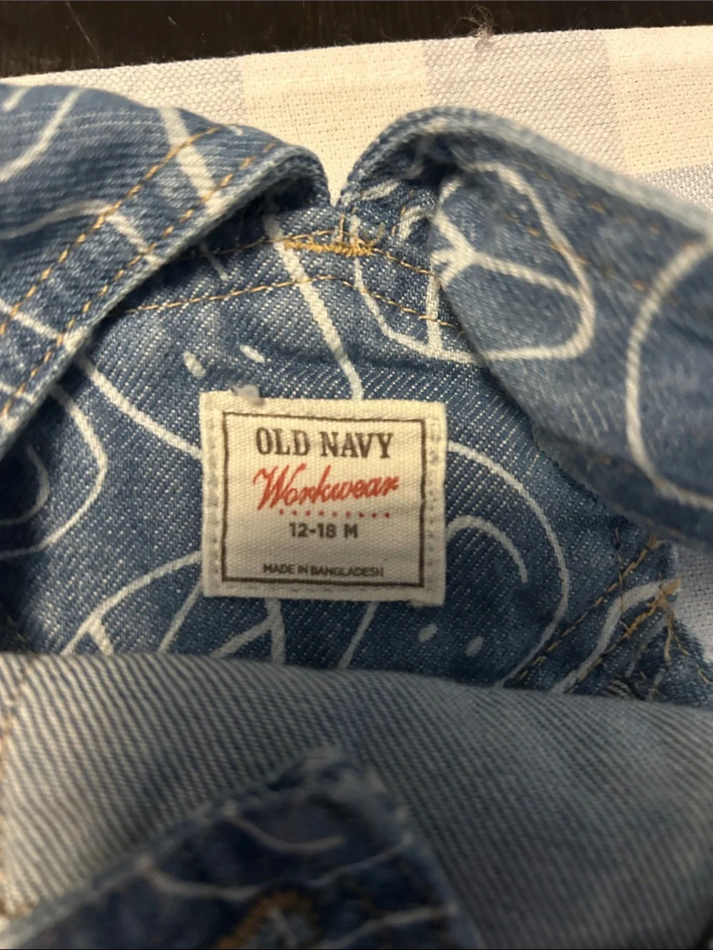 Old Navy Smiley Face & Peace Signs Jean Overalls Size 12-18M